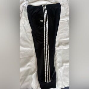 Adidas Men Black Joggers with White Stripes XXL